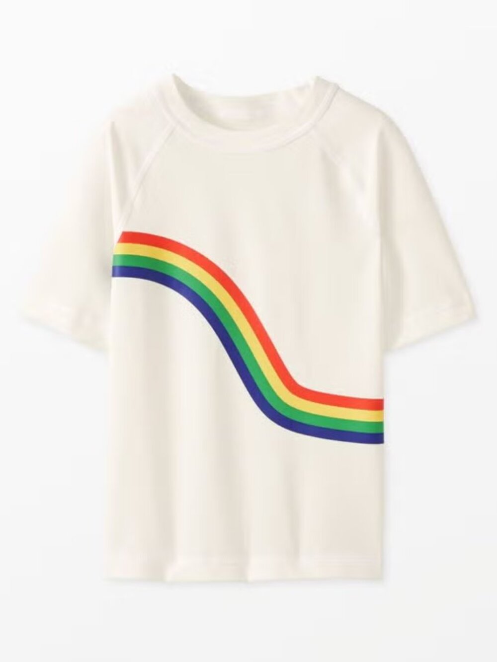(EUC) Hanna Andersson Graphic Rash Guard Top Rainbow Stripe Size 4